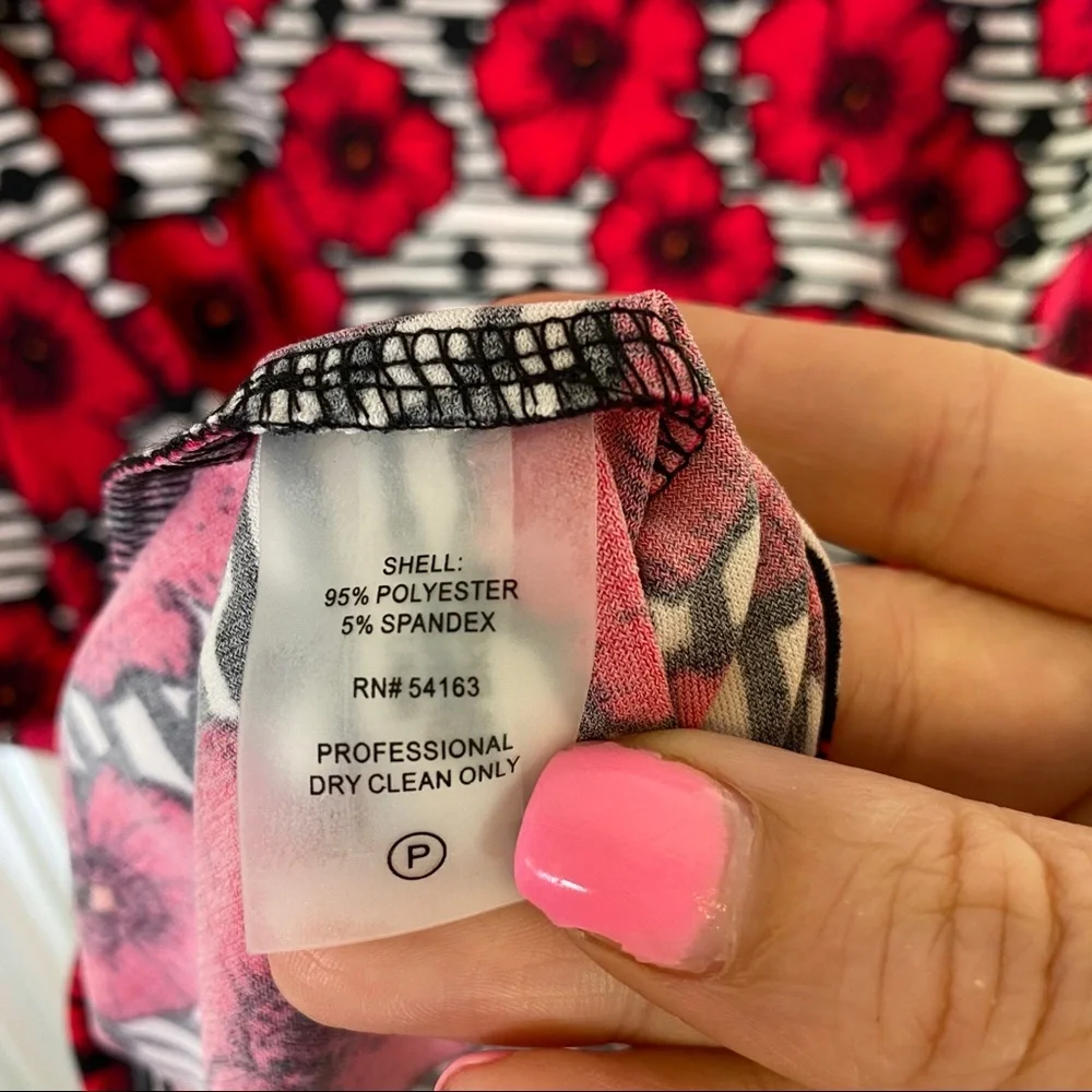 Tommy Hilfiger Floral Pink Black Sleeveless Dress - Picture 4 of 7